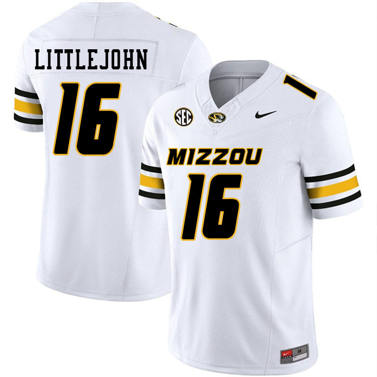 Men #16 Brayshawn Littlejohn Missouri Tigers College Football Jerseys Stitched-White